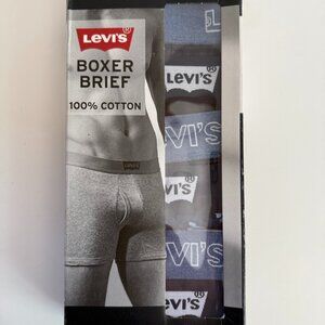 Levi's 6-Pack Men's Boxer Briefs Underwear Size Small 100% Cotton 6" Inseam